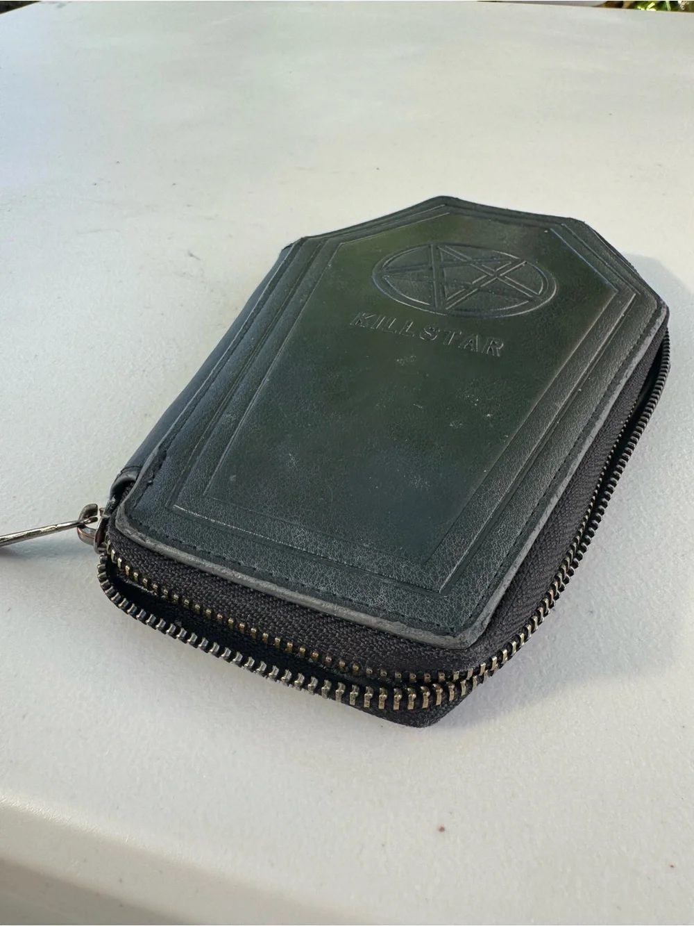 Killstar Black Coffin Wallet with Embossed Pentagram